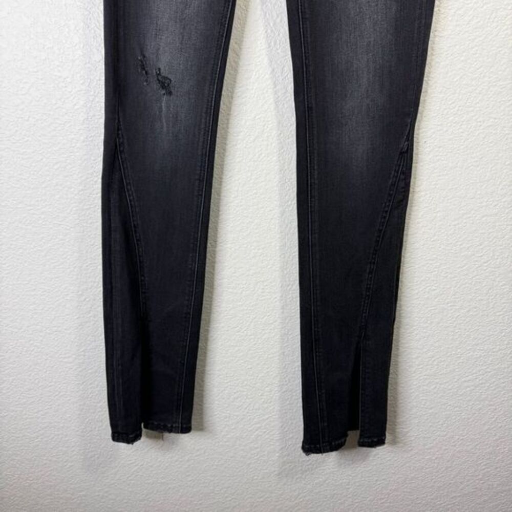 Flying Monkey Black Distressed Split Hem Skinny J… - image 7